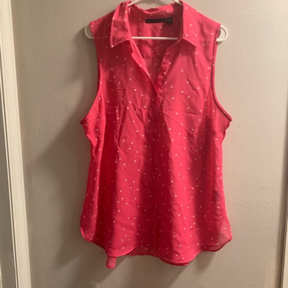 Woman’s Attention polka dot tank top